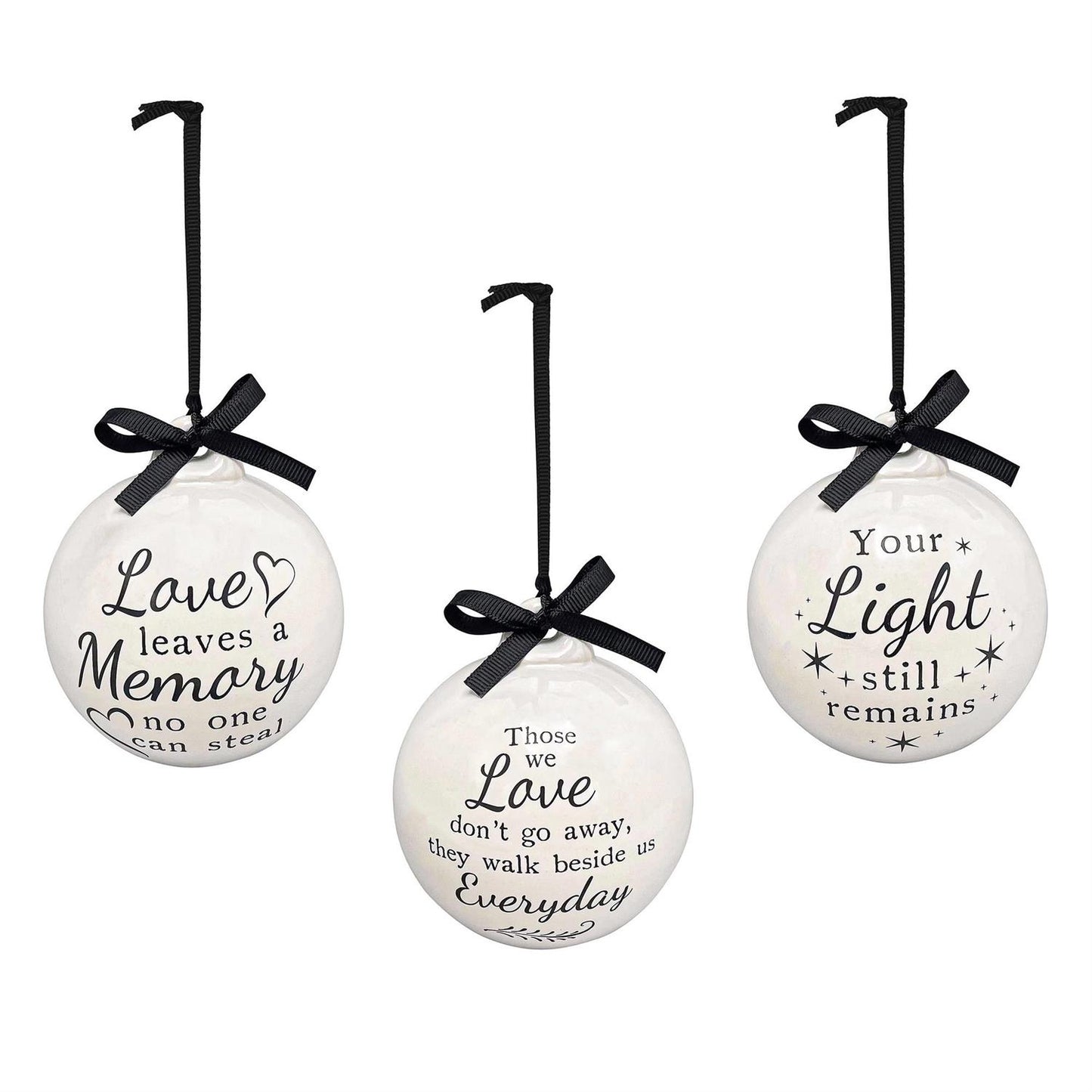 Ceramic Remembrance Ornament With Bow (Each)