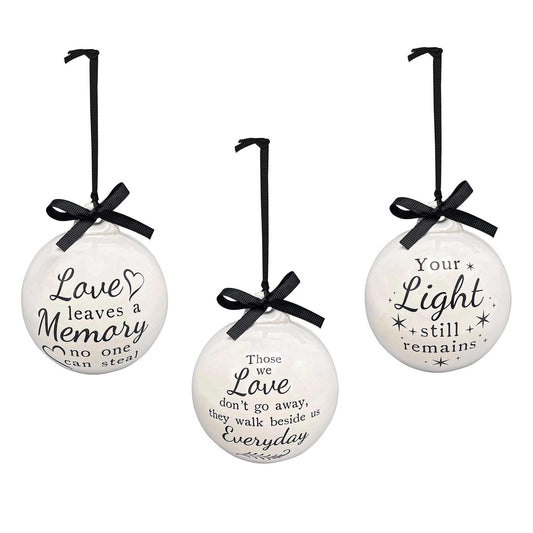 Ceramic Remembrance Ornament With Bow (Each)