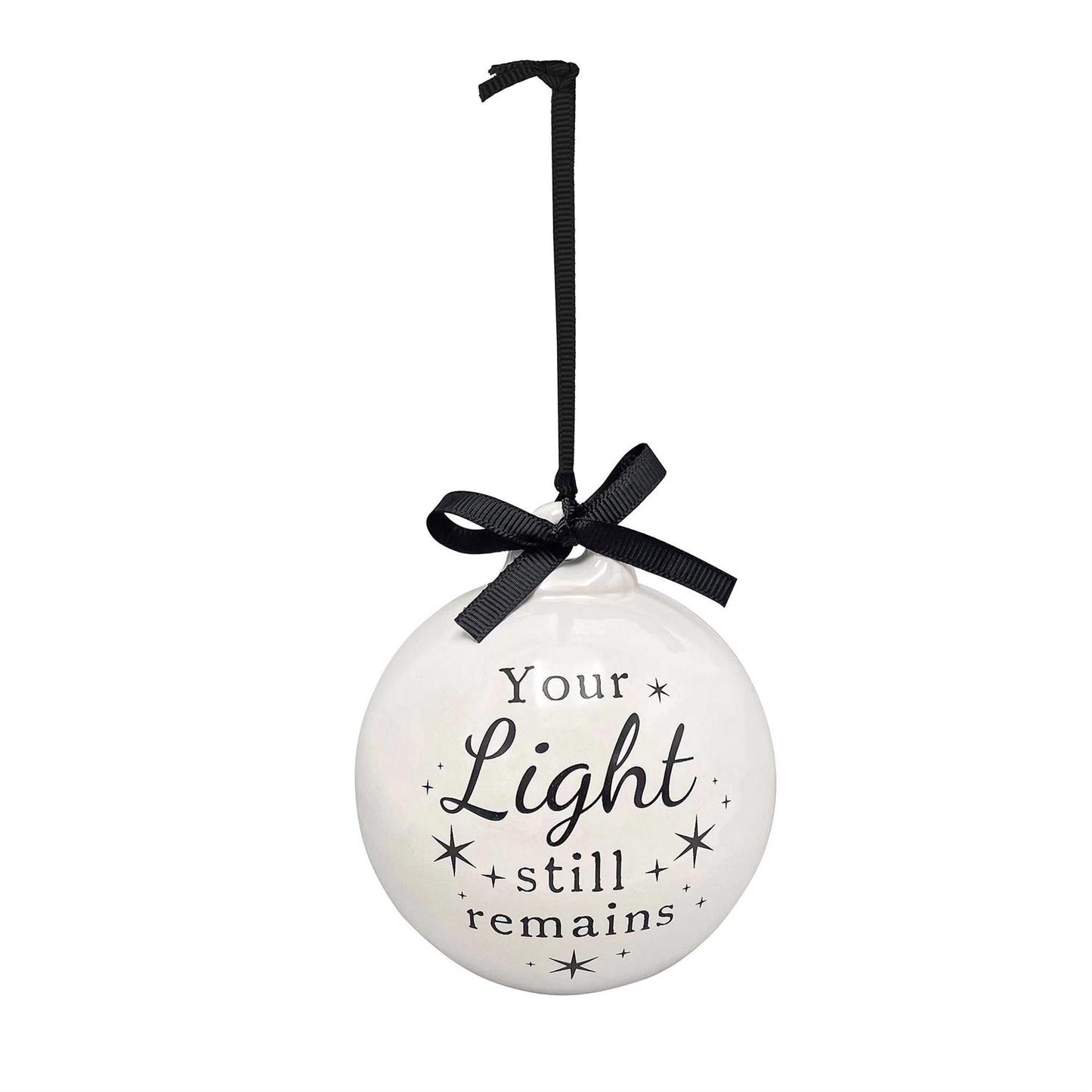 Ceramic Remembrance Ornament With Bow (Each)