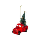 Red Truck w/Bottle Brush Tree Ornament