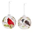 Cardinal & Chickadee Glass LED Ornament