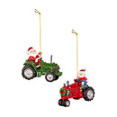 3.75" Resin Tractor with Christmas Character Ornament