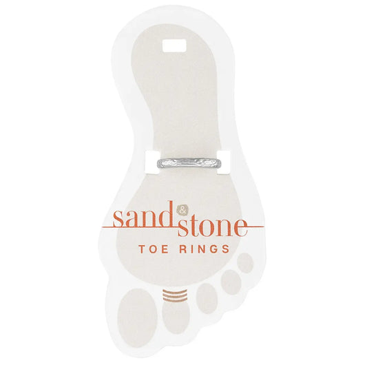 Silver Hammered Sand & Stone Toe Ring