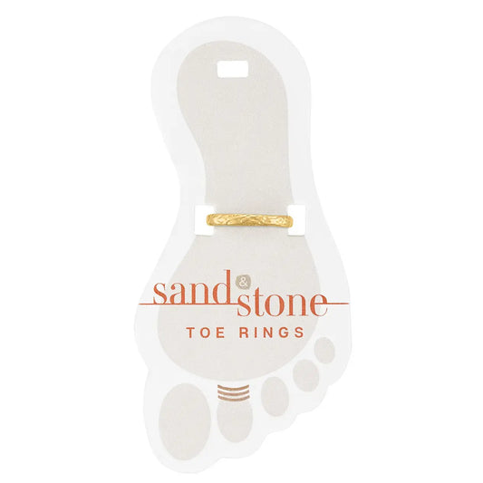 Gold Hammered Sand & Stone Toe Ring