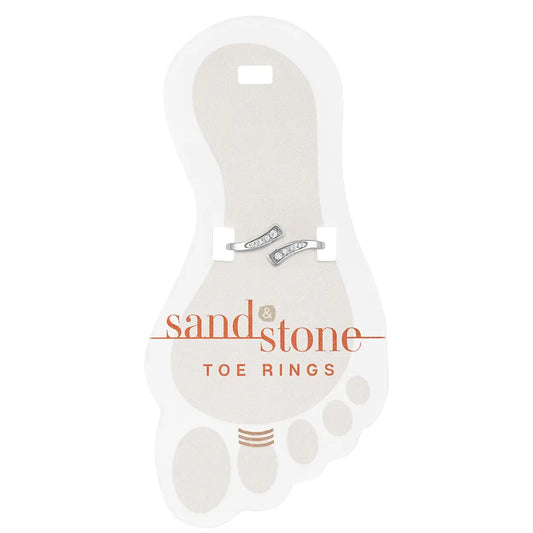 Silver CZ Wrap Sand & Stone Toe Ring