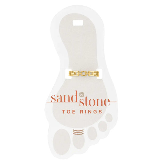 Gold Geometric Link Sand & Stone Toe Ring