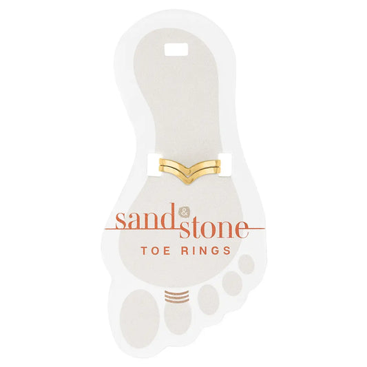 Gold Layered "V" Sand & Stone Toe Ring