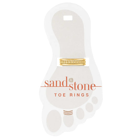 Gold Triple Layer Sand & Stone Toe Ring