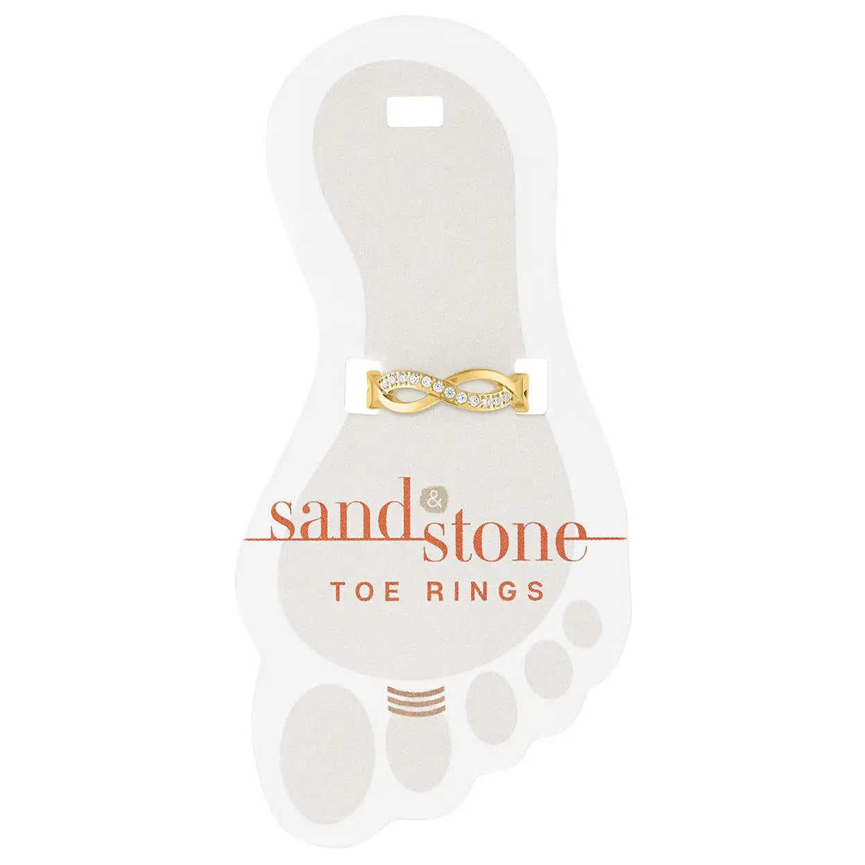 Gold Infinity CZ Sand & Stone Toe Ring