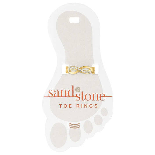 Gold Infinity CZ Sand & Stone Toe Ring
