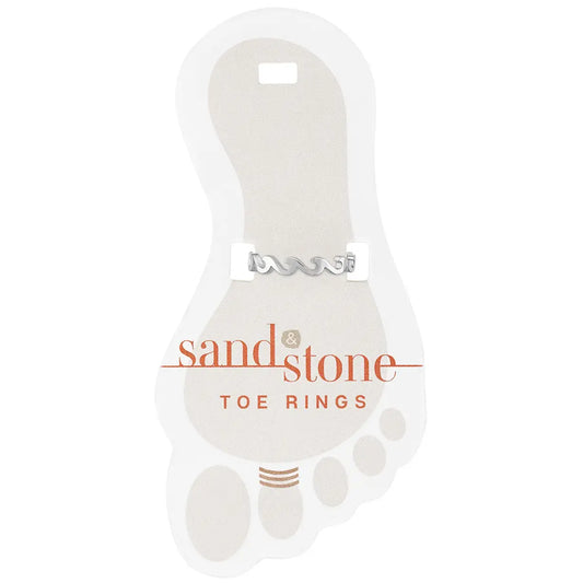 Silver Infinity Wave Sand & Stone Toe Ring