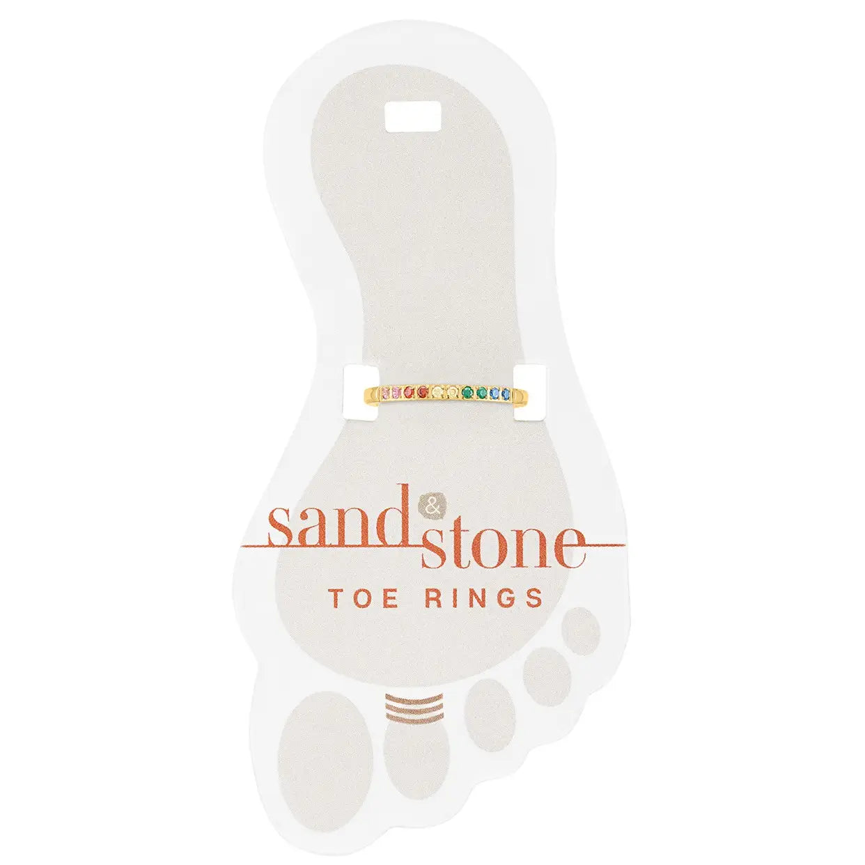 Gold Thin Multi-Color Sand & Stone Toe Ring