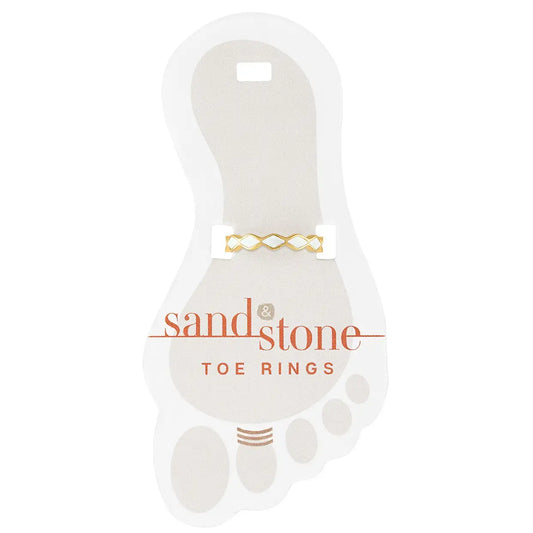 Gold Infinity White Diamond Sand & Stone Toe Ring