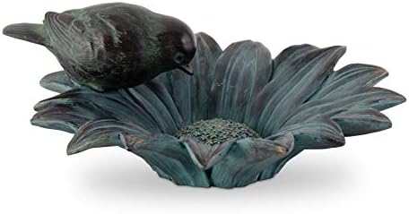 Resin Patina, Green and Gold Leaf Birdfeeder