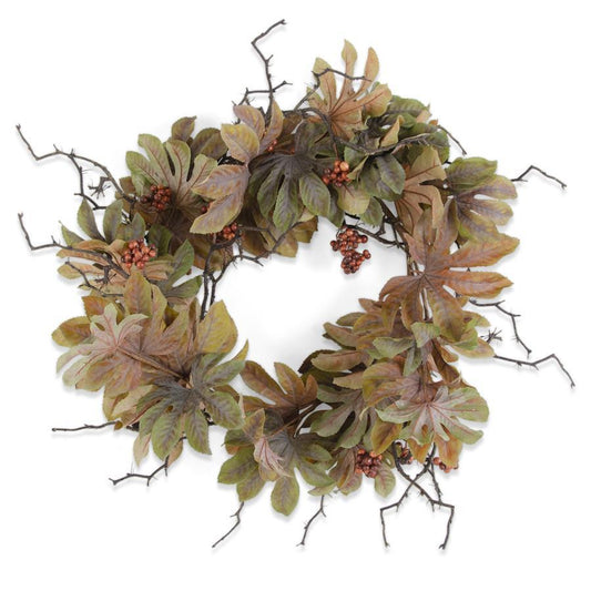 24 inch ball multicolor, rice paper plant wreath