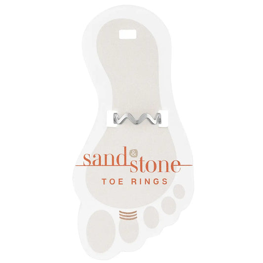 Silver Ripple Sand & Stone Toe Ring