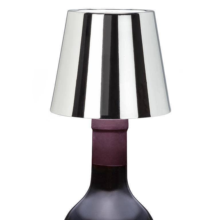 Classic Shade LED Bottle Stopper Light-5"H-Chrome