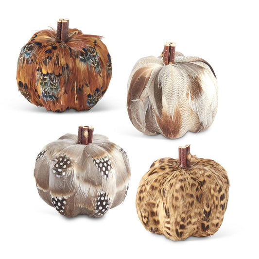 Assorted 3.25 inch feather pumpkins