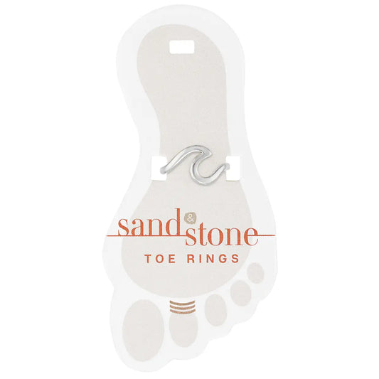 Silver Wave Sand & Stone Toe Ring