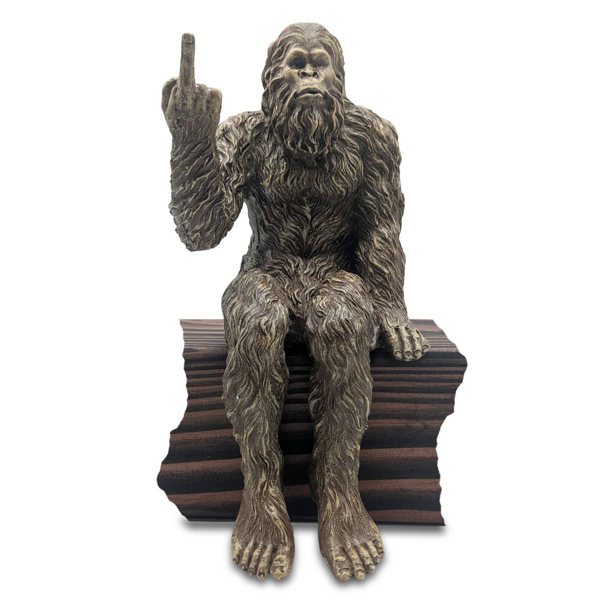 Bigfoot 'The Rude' Sasquatch Statue 10 inch H Shelf Sitter: Stonewash