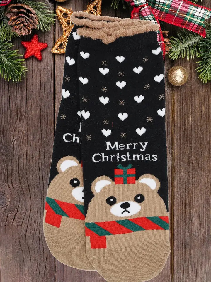 Assorted Fuzzy Christmas Socks