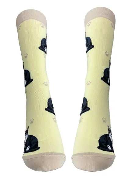 Black and White Cat - Unisex - Fun Novelty Dog Socks