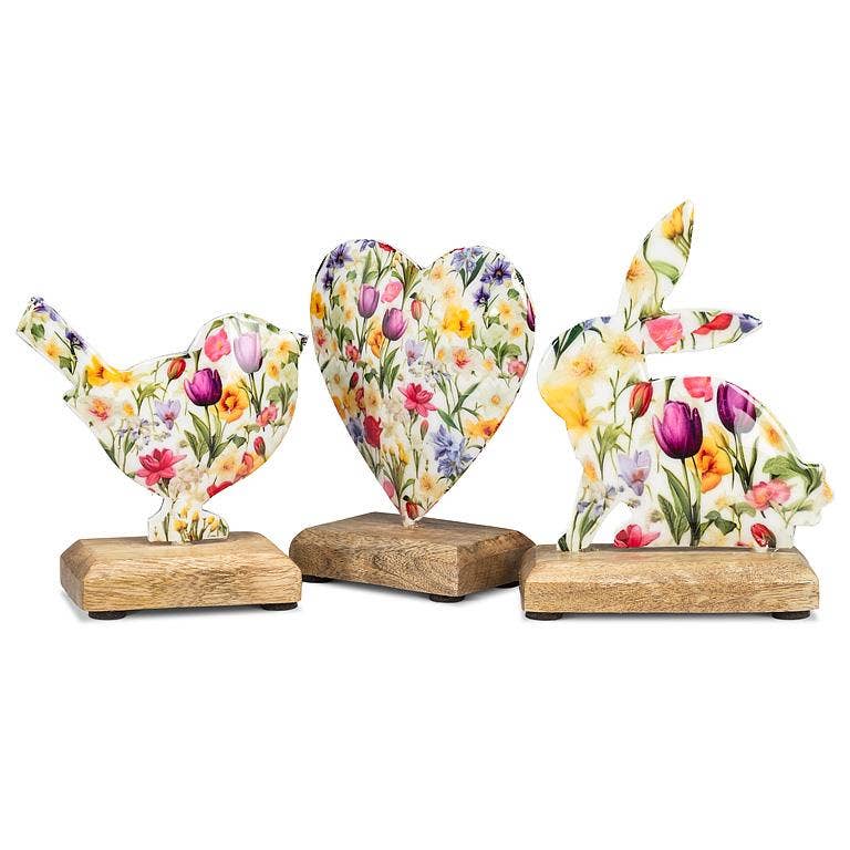 Flower Heart on Base-5"H