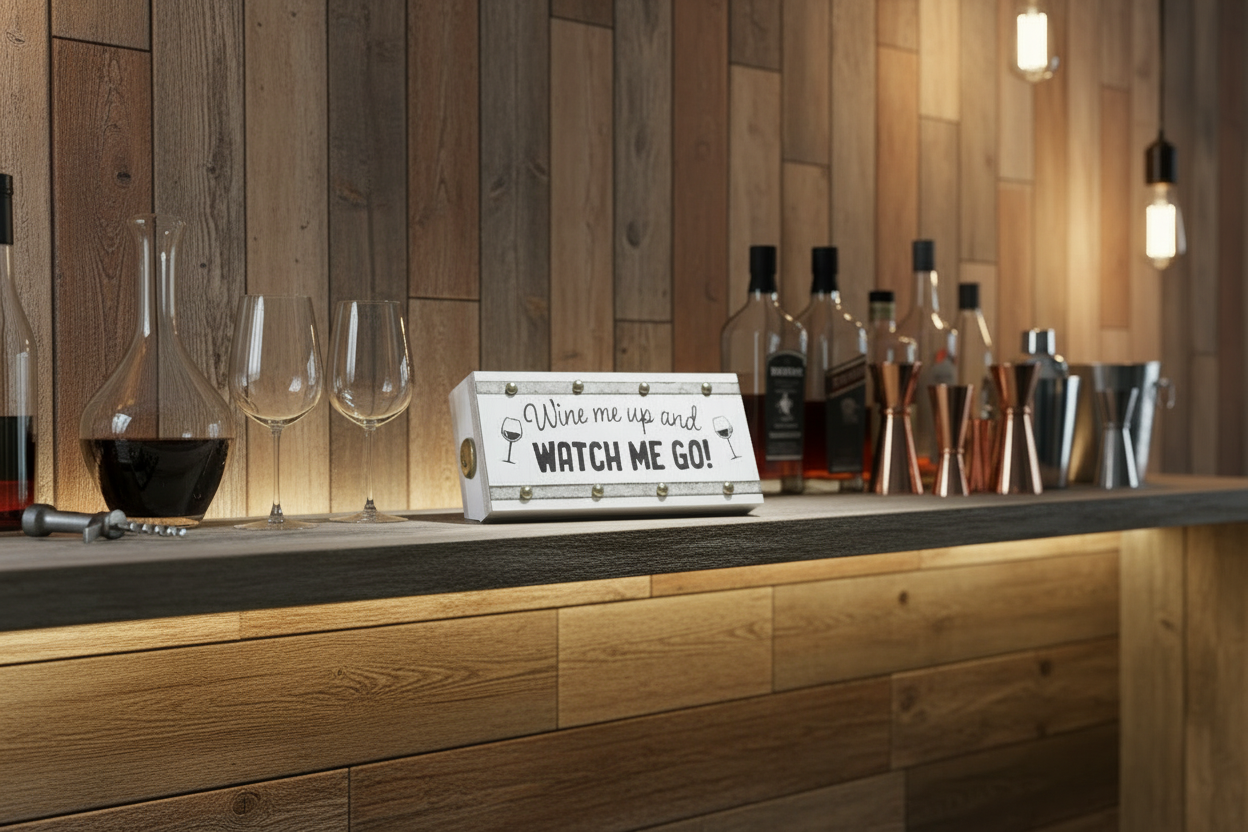 Wine Me Up & Watch Me Go -Sign