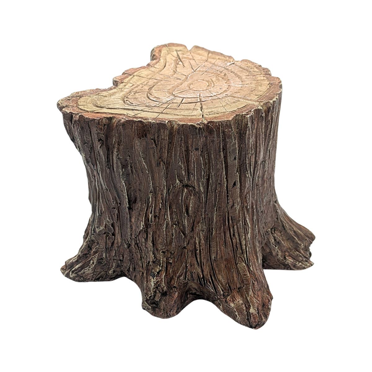 Tree Stump Pedestal 4 IN Tall Bigfoot Display Stand: Dark Brown