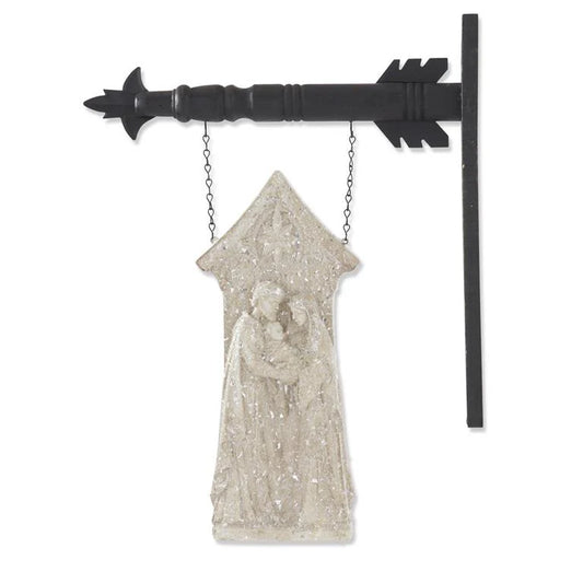 Glittered Gray Nativity Hanging Arrow Replacement Sign