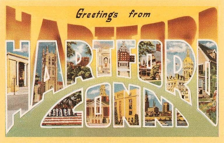 Postcard CT-279 Greetings from Hartford