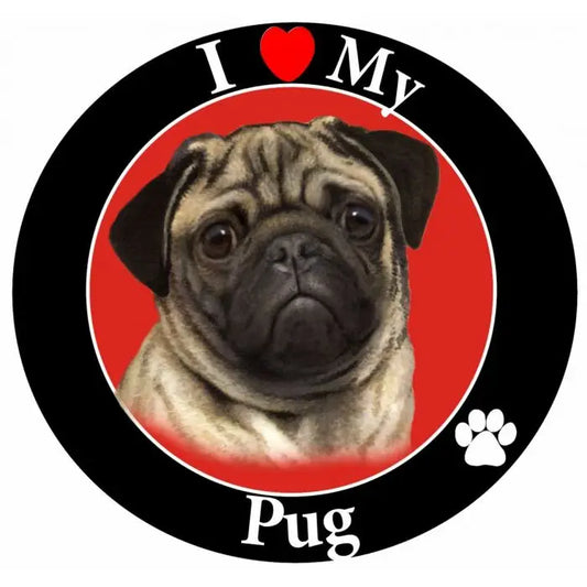 Pug Circle Magnet