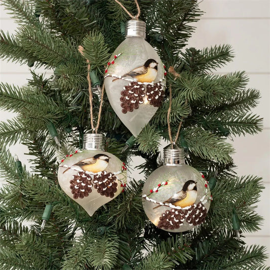 LED Ornaments Chickadee (Assorted)