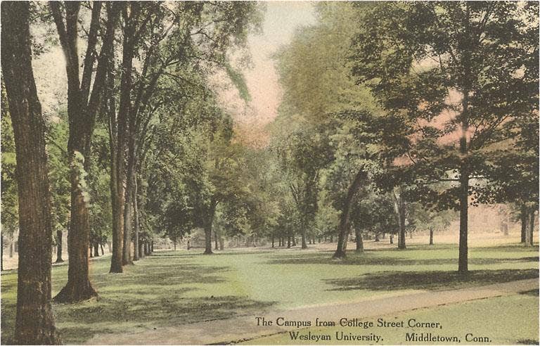 Postcard CT-16 Wesleyan, Middletown