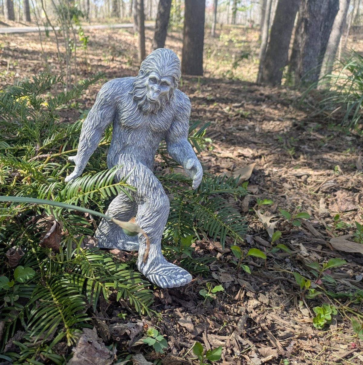 Bigfoot Classic Standing Statue 11.5 inch H w/ metal stake: Stonewash