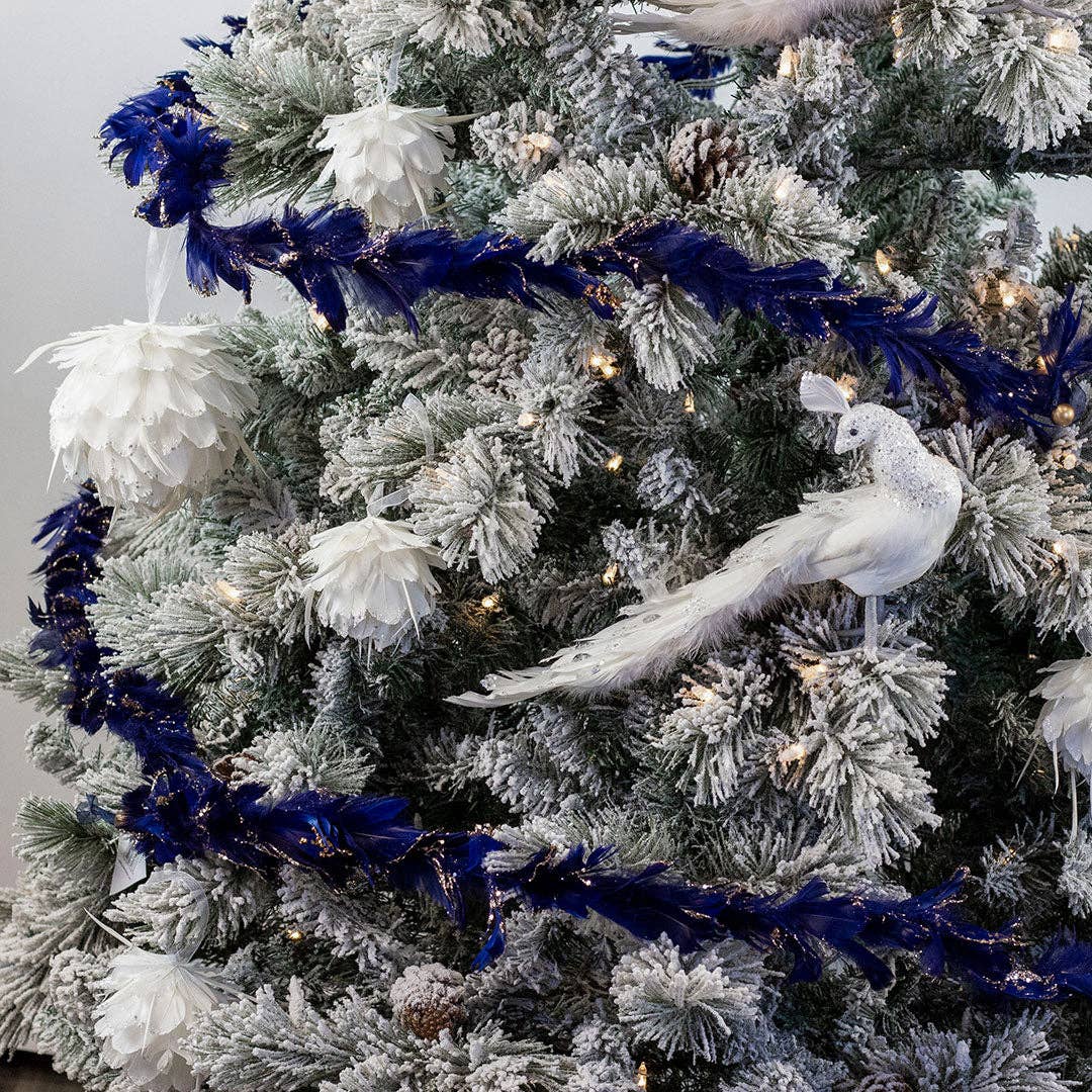 White Peacock Ornament: 15"