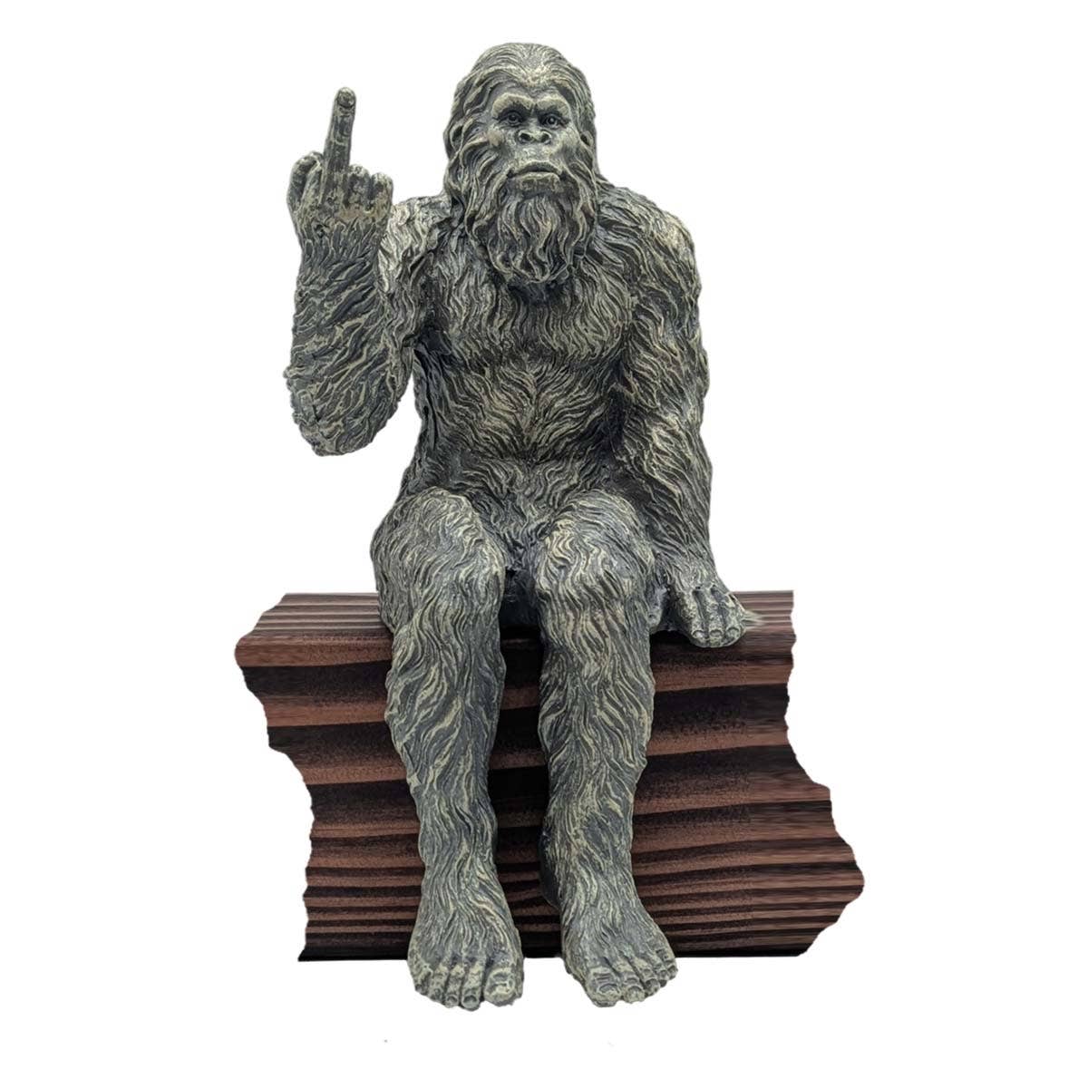 Bigfoot 'The Rude' Sasquatch Statue 10 inch H Shelf Sitter: Stonewash