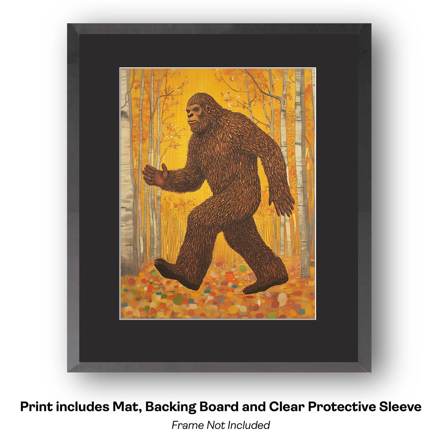 Bigfoot Banjo Bob by the Lake - Art Prints – 8″x10″ Artwork in 11″x14″ Mat