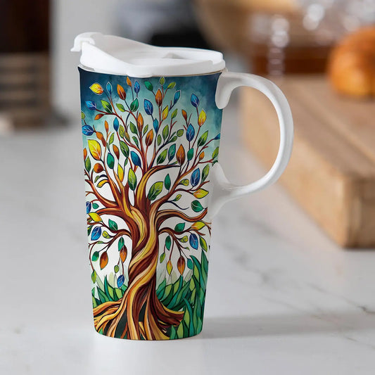 Tree of Life Ceramic Perfect Cup 17oz. W/ Gift Box