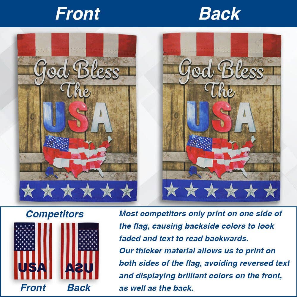 H&G Studios God Bless the USA 12x18in Garden Flag