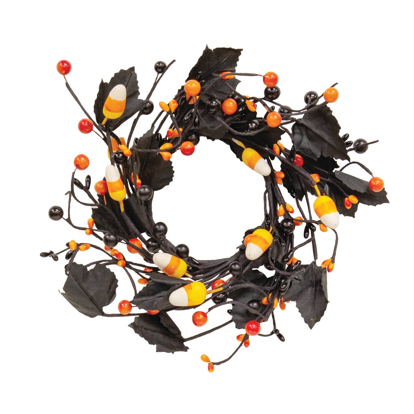 Spooky Candy Corn & Berries Candle Ring - 3.5"