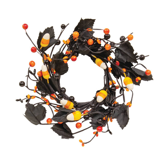 Spooky Candy Corn & Berries Candle Ring - 3.5"