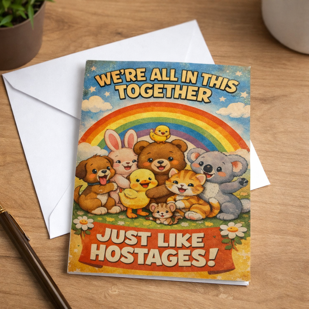 We're In This Together Like Hostages Card: Card and Envelope Only