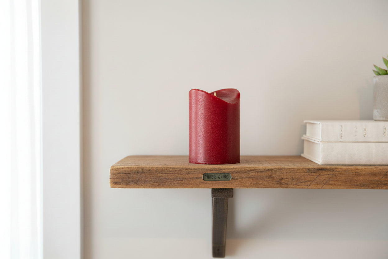 Candle - LED red flickering pillar sm