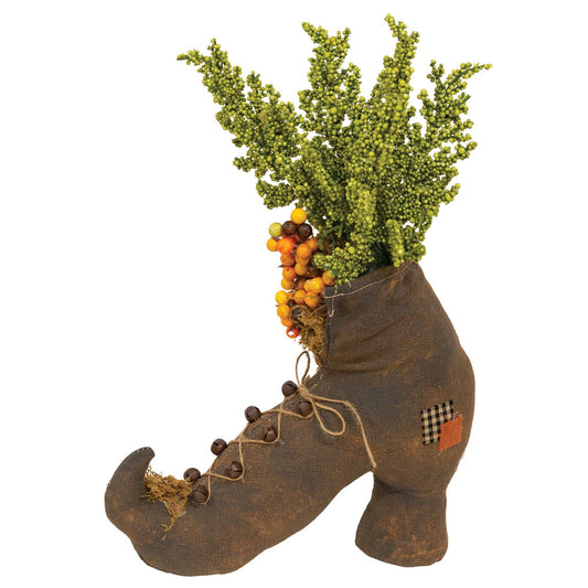 Stuffed Witch Boot Sitter - 13"H