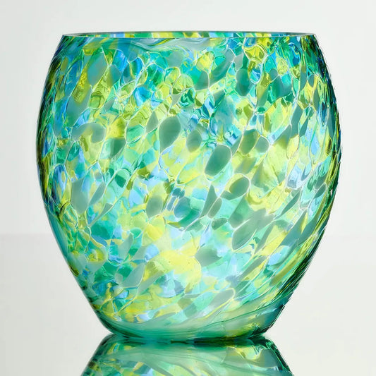Self watering plant pot blue green