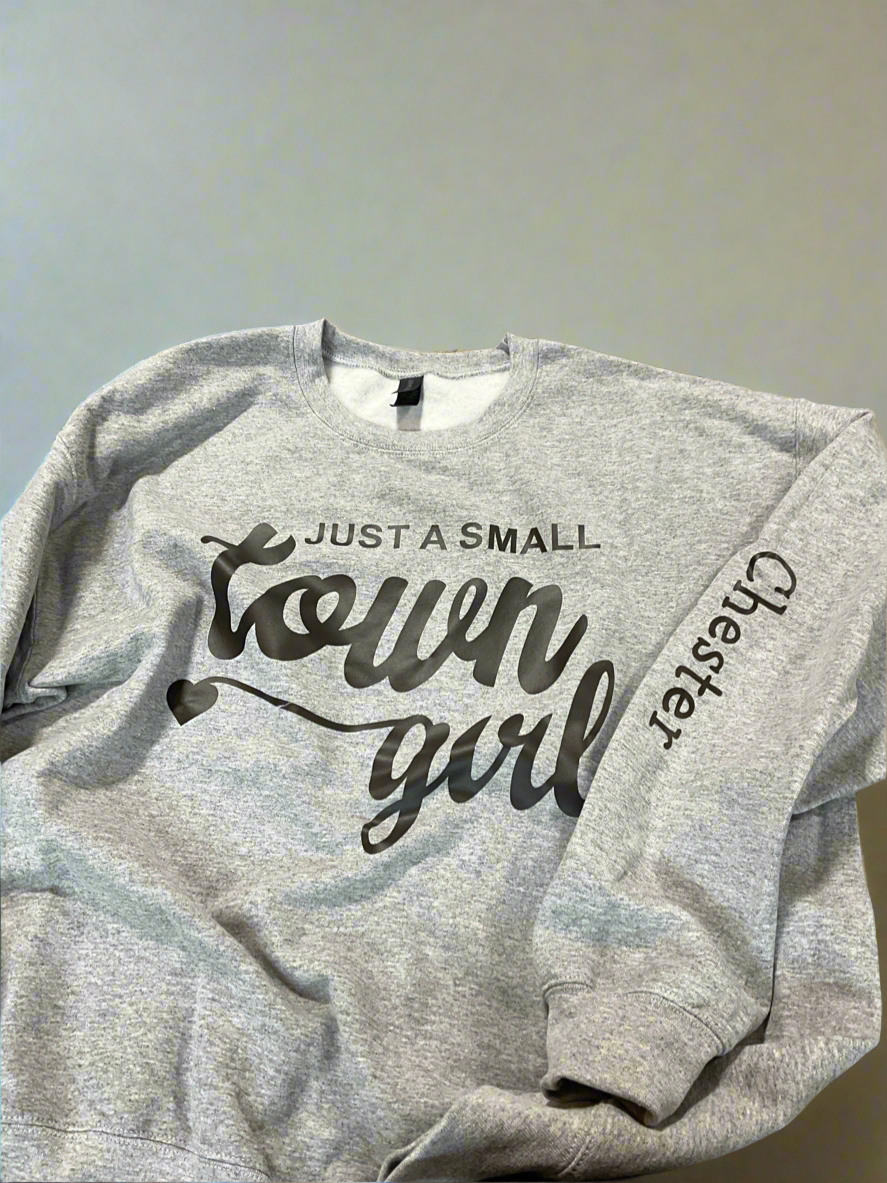 Just A Small Town Girl Sweatshirt Chester - Grey 2XL