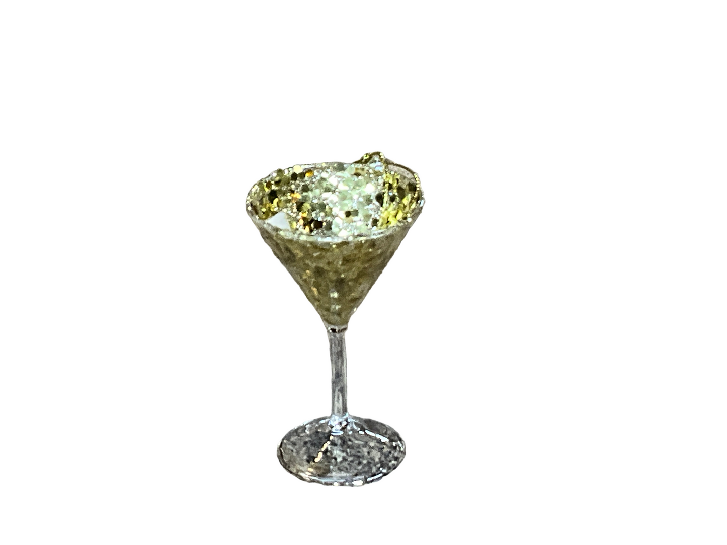 Martini Glass Ornament-Gold