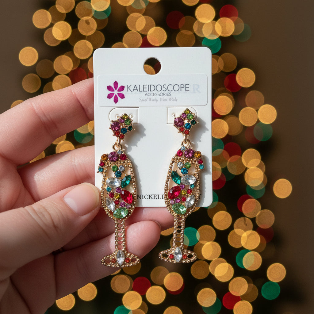 Wine glass earrings