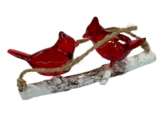 Birds on a Branch - Christmas Ornament